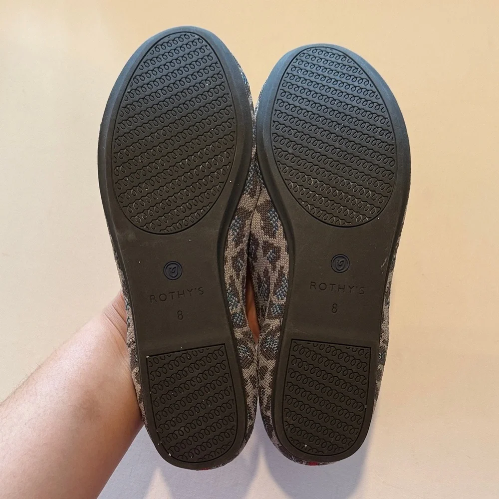 Rothy's Leopard Print Flats in Gray and Blue - Picture 4 of 4